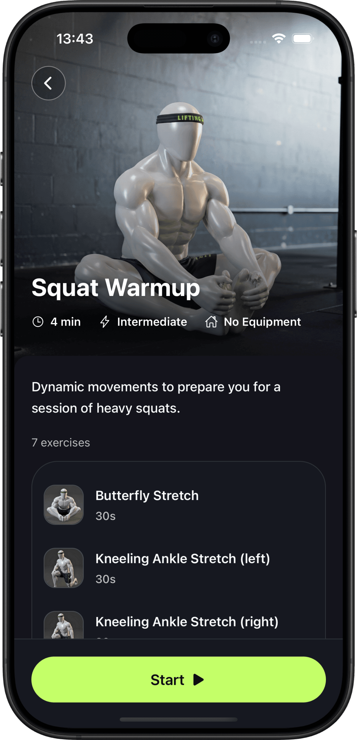 Workout plan preview