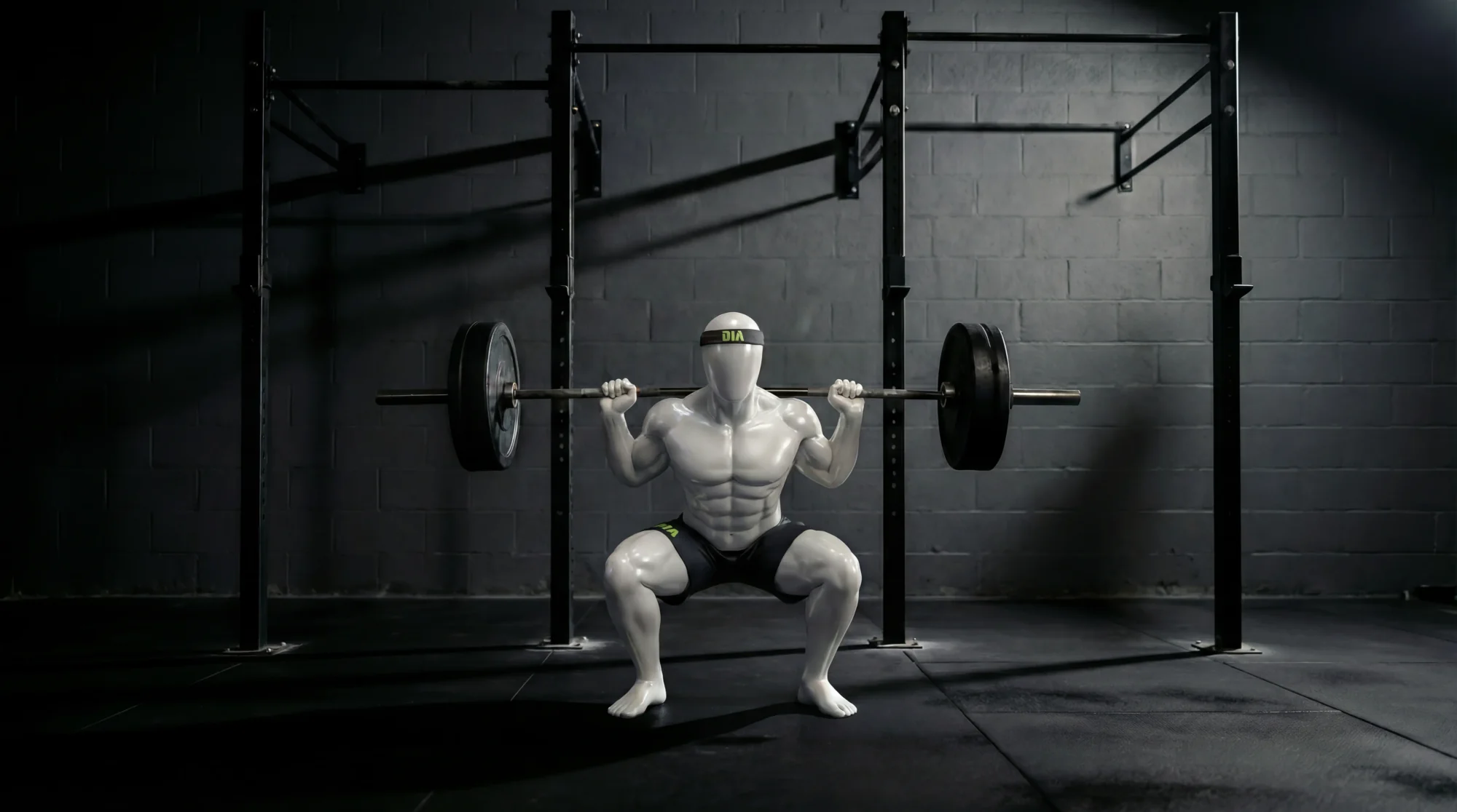 Athlete training in a gym
